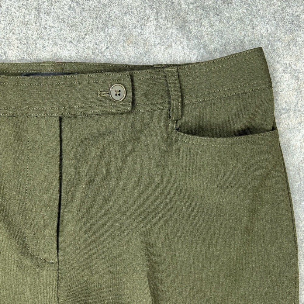 Olive Green Wide-Leg Women's Trousers - Picture 3 of 13